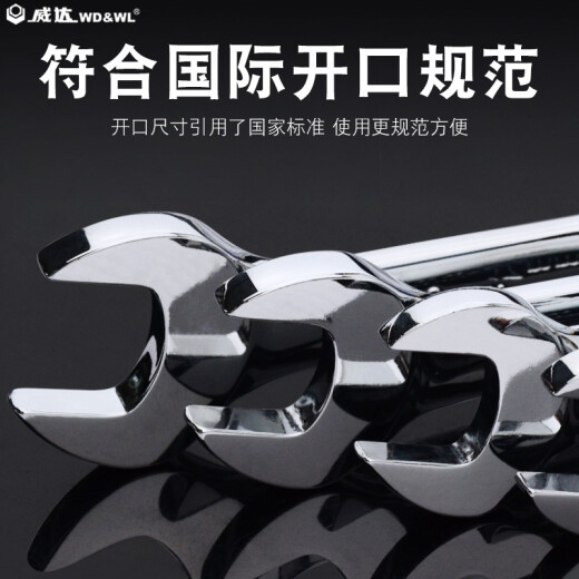 威达加长开口梅花两用双头扳手镜面8-10加厚梅开汽车工具扳子套装 加长镜抛两用扳手22mm(w14223)