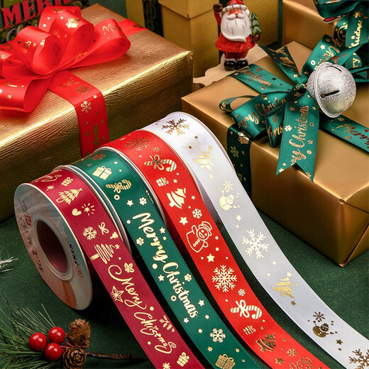 DOROCH Christmas ribbon 6 meters ribbon decoration ribbon gift packaging ribbon party decoration ribbon 2.5cm