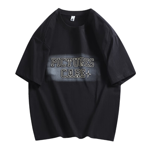 Una camiseta pura de manga corta para la marca de moda de hombres retro estadounidense de verano de verano de verano para hombres White M White M