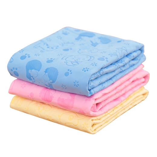 KimPets dog bath thickened bath towel pet absorbent towel large quick-drying imitation suede quick-drying dog bath towel cat supplies upgraded hook with tube (dark blue) cartoon print