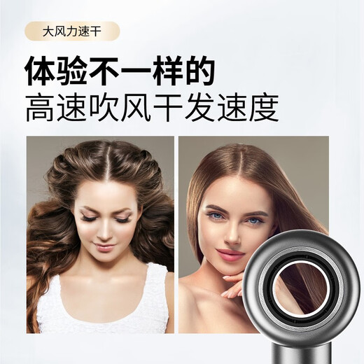Dong Nailun hair dryer household hair dryer negative ion high-speed high-speed hair dryer leafless high wind quick-drying barrel low noise portable 520 Valentine's Day gift for boyfriend and girlfriend hair salon household extension cord 3.5 meters silver white