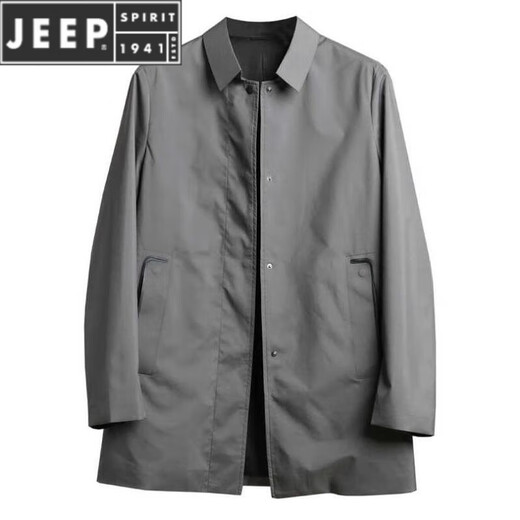 Jeep Spirit2023 Frühlings- und Sommer -Trendmantel für Männer modische Farbe Einfache Revers Jacke grau 4xl