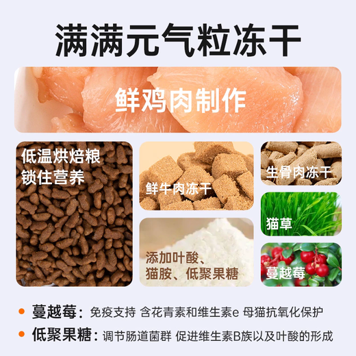 Wilson's Greedy Lactation Female Cat Pregnant Cat Pregnancy and Postpartum Special Breeding Cat Food Cat Mother Kitten Main Food Lactation Recovery Food 8% Freeze-Dried 2.5kg/5Jin Jin is equal to 0.5kg