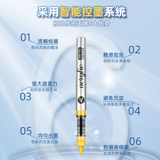 
Master single straight liquid soft head acrylic marker pen with self-selectable color impermeable color to complement single color single color 60 colors for children primary school students black watercolor pen NG693-Blue gray