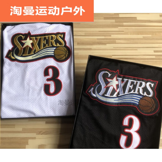 Ayubo Mixed Embroidery Edition 76ers № 3 Allen Iverson Jersey Nuggets Retro Embroidery Baskelath Basketball Униформа для мужчин и женских жилетов 76ers № 3 Iverson Classic White Mixed Embroidery s
