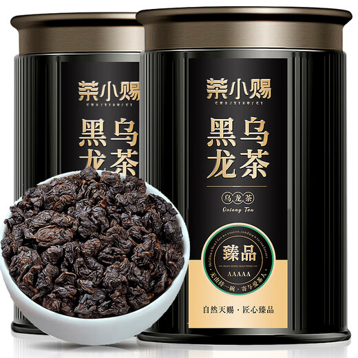 茶小赐茶叶黑乌龙茶 特级高山浓香型油切炭焙可冷泡茶叶茶叶礼盒510g 【特级油切黑乌龙双罐250g】