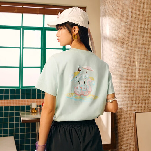 阿迪达斯NEO趣味印花款女子圆领运动短袖T恤 IP3877&IP3878&IP3879&IP3880 IP3879 XXS