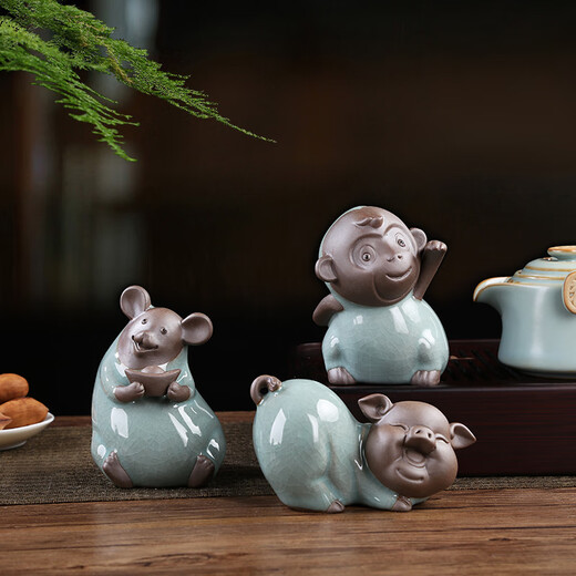 Leipin Geyao tea pet ornaments. Open the piece to raise the twelve zodiac signs. Handmade tea toy. Mini cute tea table creative ornaments. Geyao twelve zodiac tea pets - dragon.