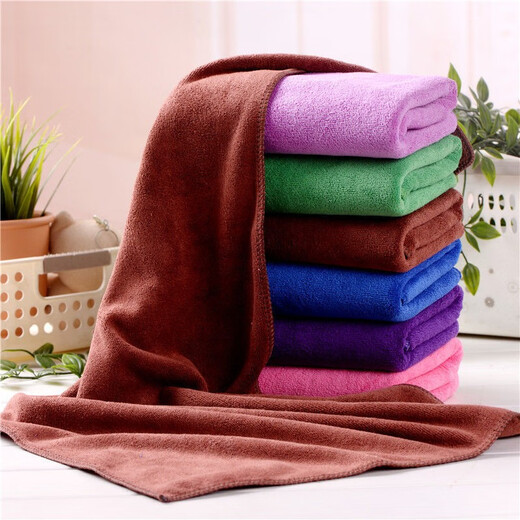 Special towels for housekeeping, cleaning rags, floor wiping tablecloths, scouring pads, housekeeping water-absorbing small square towels that are not easy to shed lint, pink 30x40cm, 5 pieces