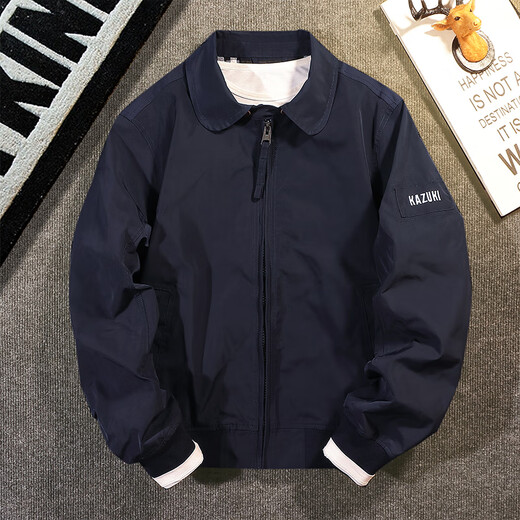 Kuraishi Kazuki executive jacket men's spring and autumn high-end business casual lapel youth outer long-sleeved top men's navy blue 2XL recommended weight 140-155Jin Jin equals 0.5 kg