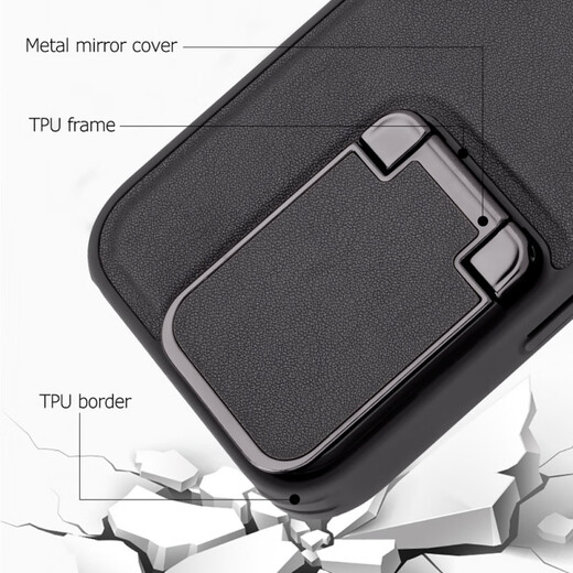 Lu Chun geeignet für Apple 16 Promax Mobile Handy Hülle Flip Objektiv Bracket iPhone 15plus Luxury Leder 15Pro Privatsphäre Schutzhülle iPhone 16 Business Anti-Fall-Leder [elegant schwarz] Objektiv Flip Bracket_ Anti-Fall-Schutzhülle iPhone 16 Pro Max