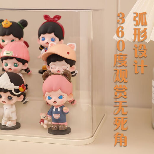 Haofanjie Blind Box Display Box Figure Transparent Display Cabinet Bubble Mart Storage Box Acrylic Display Rack Storage Figure Cabinet Cream Large/Three Layers 1