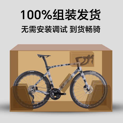 Girdercycle Glad Carbon Faser-Straßenrad Shimano105 R7170 Elektrische Transformation umfassende 24-Geschwindigkeits-Komfort-Rennspenne handbemalte schwarze Grau 24 Geschwindigkeit (448 mm)