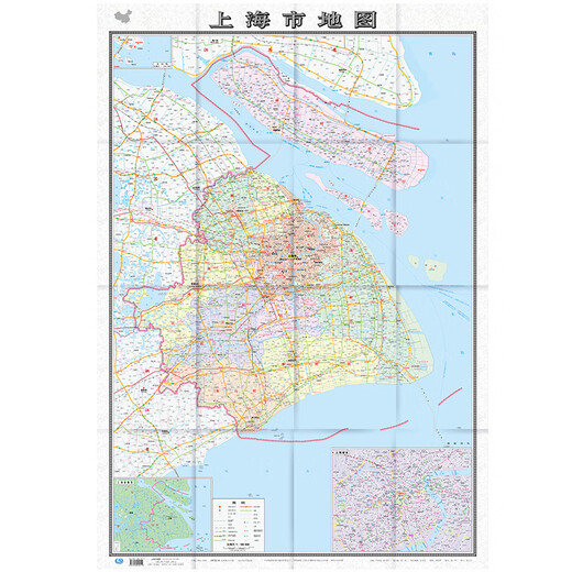上海市地图新版盒装折叠版中国分省系列大幅面1068*749mm行政区划 详细交通线路高速国道
