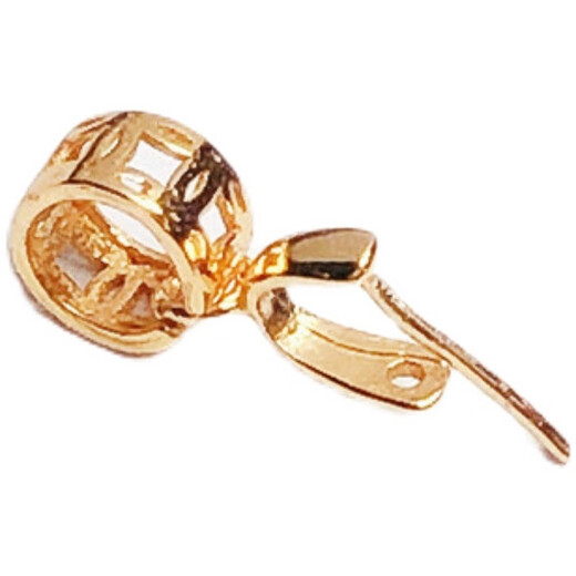 DL 1998 Fat Donglai same style 18k gold universal buckle head 925 silver oblique hole Buddha Jade Jade Pendant high-end necklace rope card white gold