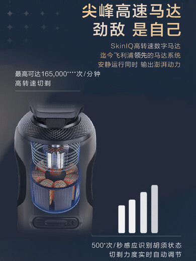 
Philips (PHILIPS) Philips electric shaver SP9883/9873/9886 wireless charging three-head shaver SP9871 [Year of Dragon Gift Box] S9889 with cleaner + charging base