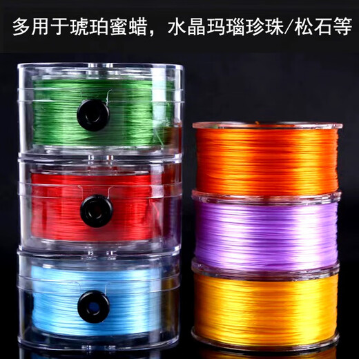 Xuanxia imported flat silk crystal elastic thread amber beeswax crystal pearl agate bracelet special beading thread with lead wire elastic thread brown