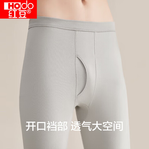 红豆内衣男纯棉秋衣秋裤男打底圆领薄款情侣保暖内衣 浅银灰