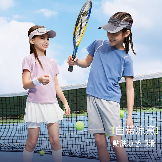 Onmygame children's short-sleeved T-shirt summer sun protection for boys and girls lightweight breathable quick-drying sportswear Langya Purple 160