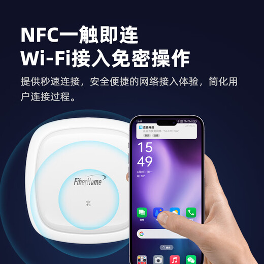 FiberHome Enrutador móvil FiberHome 5G CPE Pro Tarjeta SIM Tarjeta Internet WiFi7 BE7200M 2GB de memoria Puerto de red dual 2.5G NFC One Touch Connect Ultimate Edition
