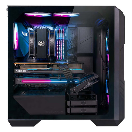 酷冷至尊(CoolerMaster)HAF500黑 EATX中塔电脑机箱 2x20ARGB风扇/显卡风扇/双360水冷位/Type-C3.2/4090