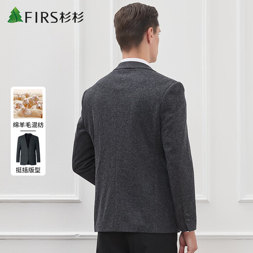 Shanshan Suit Men's Autumn and Winter Greed Men's Wool Singles Western Jacket Western Business Casual Professional Wear Gray Negro 48