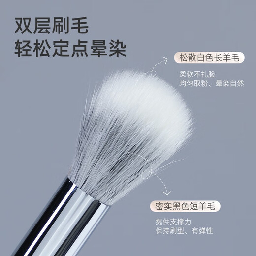 GUOXIAONIU Guo Xiaoniu Pink Gold Slim Peak Wool Round Head Dot Color Blush Brush Facial Contour Smudge Animal Hair Makeup Brush Pink Gold Wool Dot Color Brush 1 327#