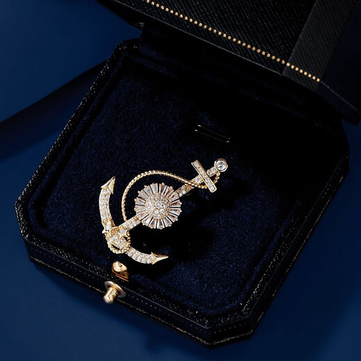 Kamalun (KAMALUN) 2025 new style brooch, high-end female Feihua, exquisite and fashionable mother-of-pearl flower corsage pin, Valentine's Day gift, champagne gold + gift box (no greeting card writing)