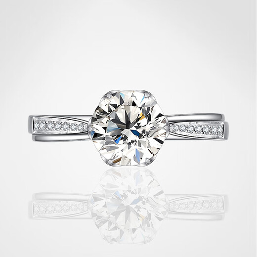 AVHE platinum double certificate cultivated diamond twisted arm snowflake diamond ring. Looking for a wedding gift for Chinese Valentine’s Day platinum for my wife. Platinum diamond ring-1 carat cultivated diamond D color/VVS.