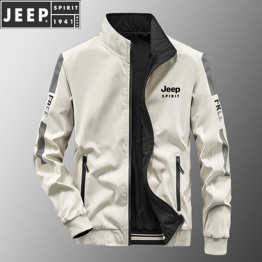 JEEP SPIRIT jacket men's spring and autumn style stand collar loose double-sided wear winter youth middle-aged business jacket with cotton jacket 9866 Tibetan youth and autumn style [upgrade version] M (recommended 100-115 Jin [Jin equals 0.5 kg])