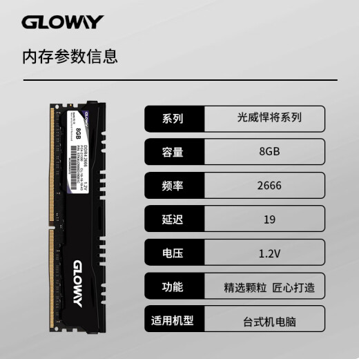 Gloway 8GBDDR42666 Desktop Memory Titan Series