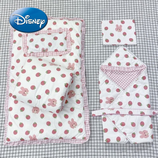 Disney (Disney) baby gift box newborn cotton twill quilt six-piece set cotton six-piece set newborn quilt bag quilt single off-white heart 100cm six-piece set