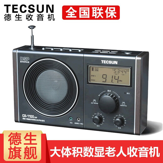 Tecsun CR-1100 portable stereo radio for the elderly DSP FM AM two-band digital display semiconductor standard (including power adapter)