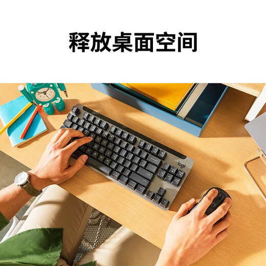 罗技（Logitech）优选系列K855(K835升级款) 机械键盘 无线蓝牙 双模连接 TTC红轴 84键 电竞游戏办公键盘 K855+M650键鼠套装 粉色