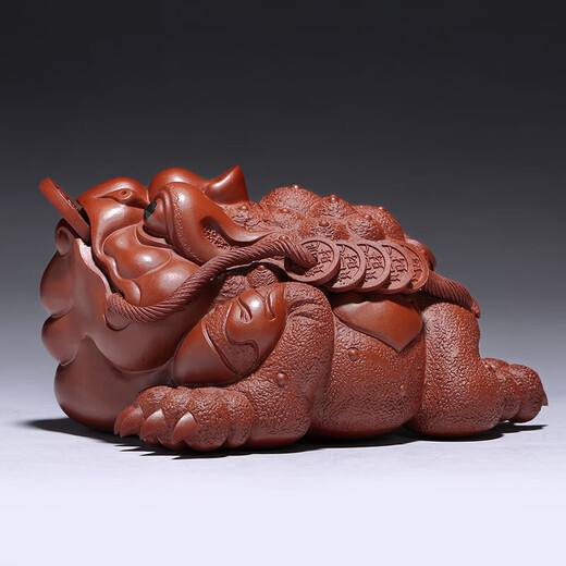 Gold inlaid jade, handmade by teacher Wang Renbing, three-legged golden toad tea pet tea table decorations, Yixing purple sand tea table decorations, kung fu tea set, Wang Renbing Jinbao golden toad