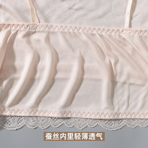 Silk suspender tube top anti-exposure underwear for women with sexy lace breast-wrapped mulberry silk vest for summer