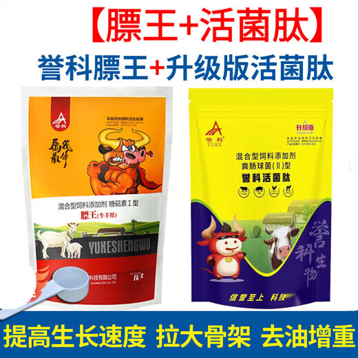 Cattle and sheep strong fat king live mycopeptide feed additives for cattle standard king cattle and sheep skeleton special preparatory fat Yuke fat king 1 pack 1Kg + upgraded version of live mycopeptide 1 pack 1Kg