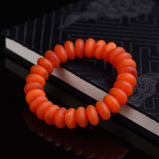Chengyuanxiang CREORISETIN natural raw mineral old beeswax cake abacus bead bracelet Russian material bracelet red beeswax genuine fluorescent floating salt water amber old red wax 14mm