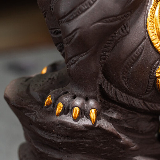 Mingke Tea Pet Ornaments Boutique Can Raise Purple Clay Tea Play Tiger Lucky Tea Set Handmade Tea Tray Accessories Living Room Home Furnishings Gold Painted Tea Pet Tiger