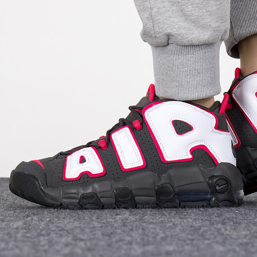 Nike (Nike) Frauenschuhe 2025 Sommer Neue Luft mehr UPTEMPO PIPPEN Schockabsorbierende Basketballschuhe große Kindersport- und Freizeitschuhe DH9719-200 Schwarz, Weiß und Rot 39