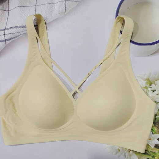 UHFR精品婷雅璐7170无痕性感交叉无钢圈运动美背固定杯文胸内衣四 浅绿 XL38/85 均码