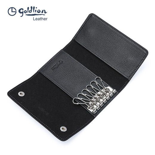 Billetera jinlilai capa superior portátil de caza de vacas bolsas de llave de cuero genuino cintura para colgar la tarjeta de la tarjeta del automóvil tendencia negra