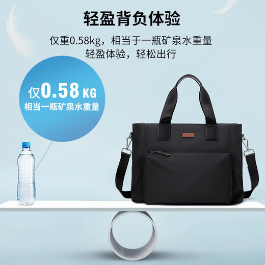 Golf GOLF business briefcase men's large-capacity handbag men's 15-inch laptop bag lightweight casual shoulder crossbody bag horizontal briefcase 5I768317J black