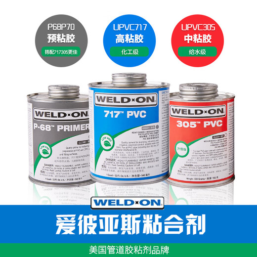 717 Kleber 711 Kleber USPS-Weld-On UPVC Wasserrohr Transparentes PVC-Rohr importiert Klebstoff 473ml-Grau 717 Modell