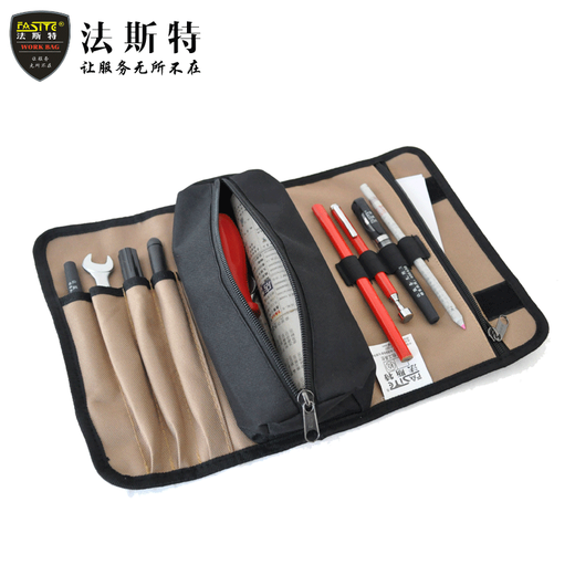 FASITE Tool Roll Bag Canvas Folding Roll Tool Bag Small Tool Bag Storage Bag