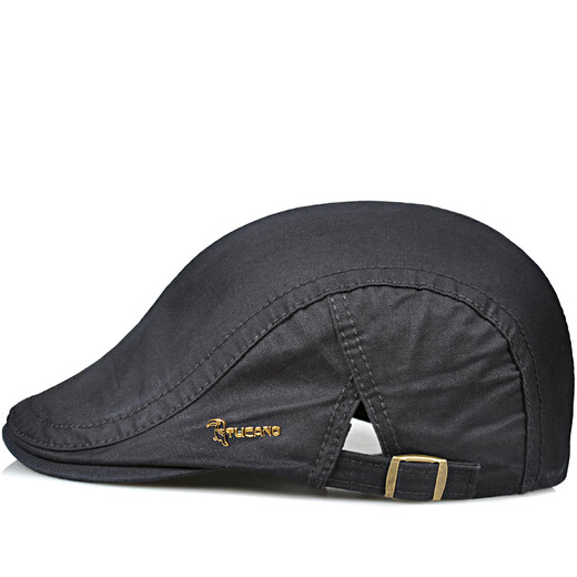 Woodpecker Spring and Summer New Washed Hat Distressed Cotton Beret Autumn and Winter Hat Outdoor Hat Men's Breathable Sun Shade Hat Black One Size (56-59cm) Adjustable Size