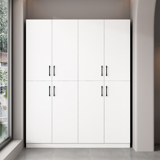 White taro balcony storage cabinet storage household large-capacity storage cabinet sun protection storage cabinet wall-mounted storage cabinet shoe cabinet customization two doors high 180 wide 60 deep 40 (installation included) upper and lower doors