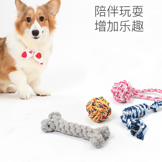 Hanhan Paradise Dog Toy Pet Cotton Rope Bite Resistant Five-piece Interactive Training Screaming Chicken Dog Teething Supplies Interactive Set Dog Training Clicker