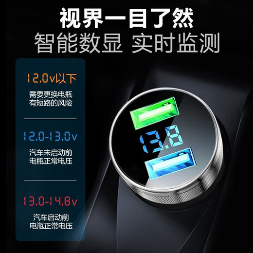 Newman car charger super fast charging cigarette lighter conversion plug one-to-two suitable for Huawei 66w car charger Apple fast charging supports 40W super fast charging + 15W