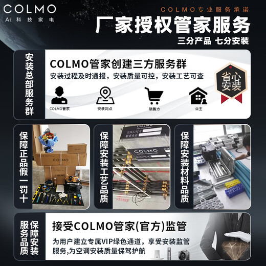 COLMO Turing second generation central air conditioner multi-split with smart eyes and no wind sense 160/180 six horses seven horses one to five full DC variable frequency multi-split air duct AI voice 7 horses first class energy efficiency one to six Turing three control